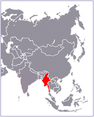 carte du Myanmar